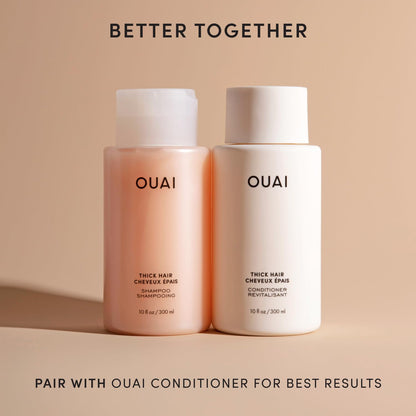 OUAI Thick Shampoo Refill - Moisturizing Shampoo with Keratin, Marshmallow Root, Shea Butter & Avocado Oil for Thick Hair - Strengthens & Hydrates - Paraben, Phthalate & Sulfate Free (32 Fl Oz) - Maple Wellness Supplements