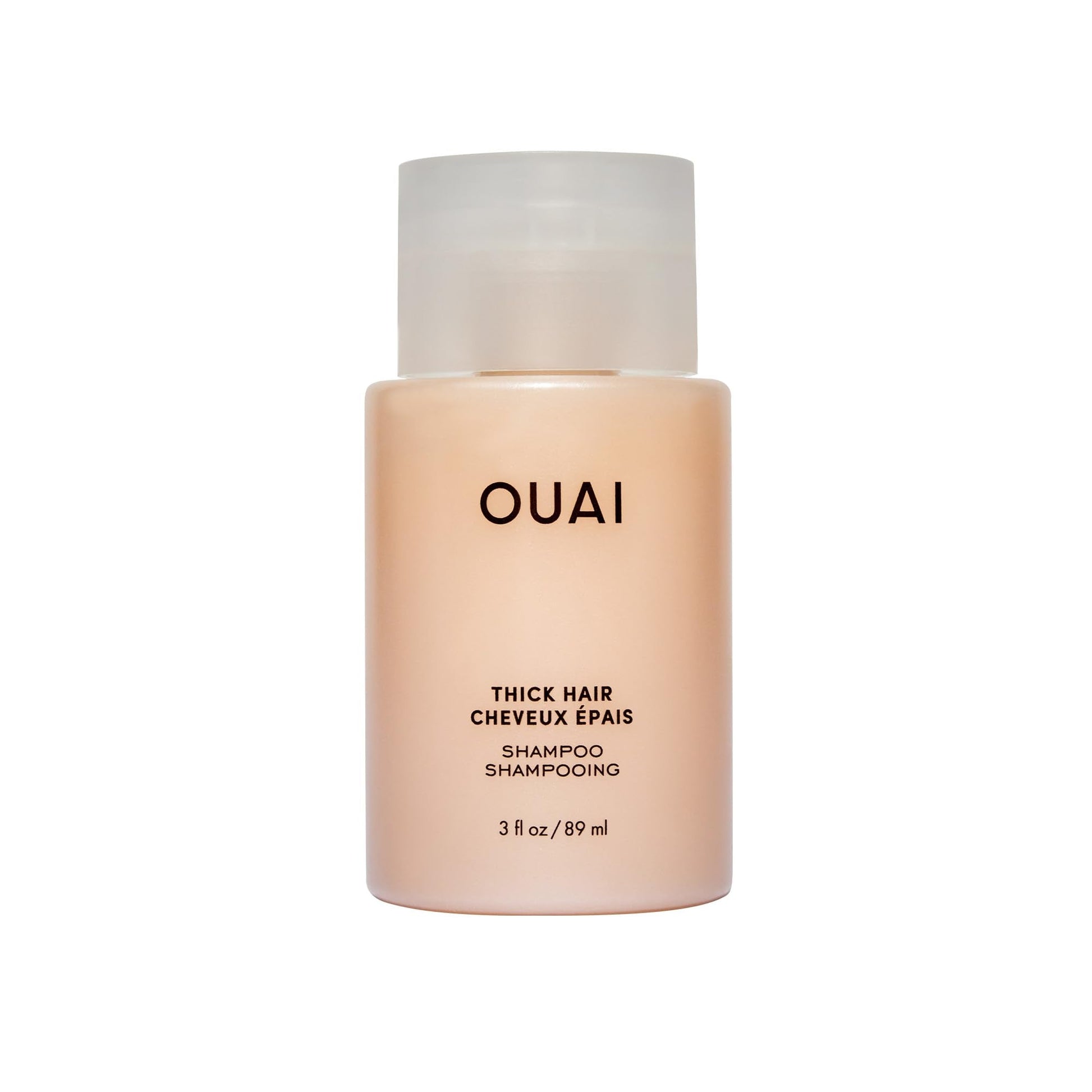 OUAI Thick Shampoo Travel Size - Moisturizing Shampoo with Keratin, Marshmallow Root, Shea Butter, Avocado Oil for Thick Hair - Strengthens & Hydrates - Paraben & Sulfate Free (3 Fl Oz) - Maple Wellness Supplements