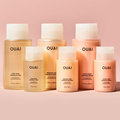 OUAI Thick Shampoo Travel Size - Moisturizing Shampoo with Keratin, Marshmallow Root, Shea Butter, Avocado Oil for Thick Hair - Strengthens & Hydrates - Paraben & Sulfate Free (3 Fl Oz) - Maple Wellness Supplements