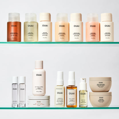 OUAI Thick Shampoo Travel Size - Moisturizing Shampoo with Keratin, Marshmallow Root, Shea Butter, Avocado Oil for Thick Hair - Strengthens & Hydrates - Paraben & Sulfate Free (3 Fl Oz) - Maple Wellness Supplements
