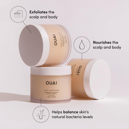 OUAI Travel Kit - Includes Travel Size Leave In Conditioner, Detox Shampoo, Fine to Medium Hair Mask, Scalp & Body Scrub (4 Count) - Maple Wellness Supplements