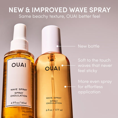 OUAI Wave Spray - Texture Spray for Hair with Coconut Oil & Rice Protein - Adds Texture, Volume & Shine for Beach Waves - Paraben Free, Safe for Color & Keratin-Treated Hair (6 fl oz) - Maple Wellness Supplements