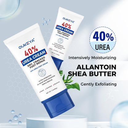 OUKEYA Urea Cream 40 Percent Tube 3 Oz, Foot & Hand Cream for Dry Cracked, 40 per Urea Lotion for Feet Maximum Strength - Maple Wellness Supplements