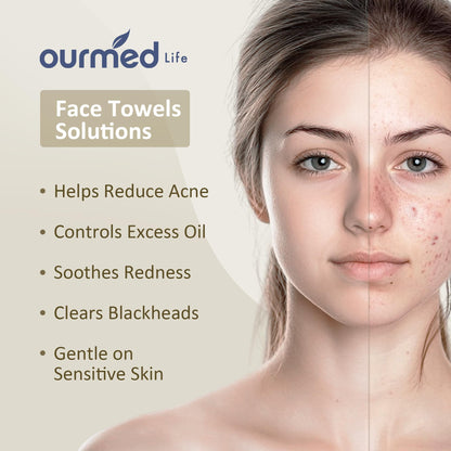 Ourmed Life Face Towels, Disposable Biodegradable Facial Towels for Sensitive Skin - Maple Wellness Supplements