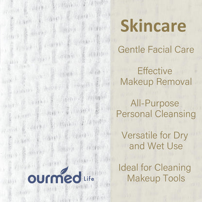 Ourmed Life Face Towels, Disposable Biodegradable Facial Towels for Sensitive Skin - Maple Wellness Supplements