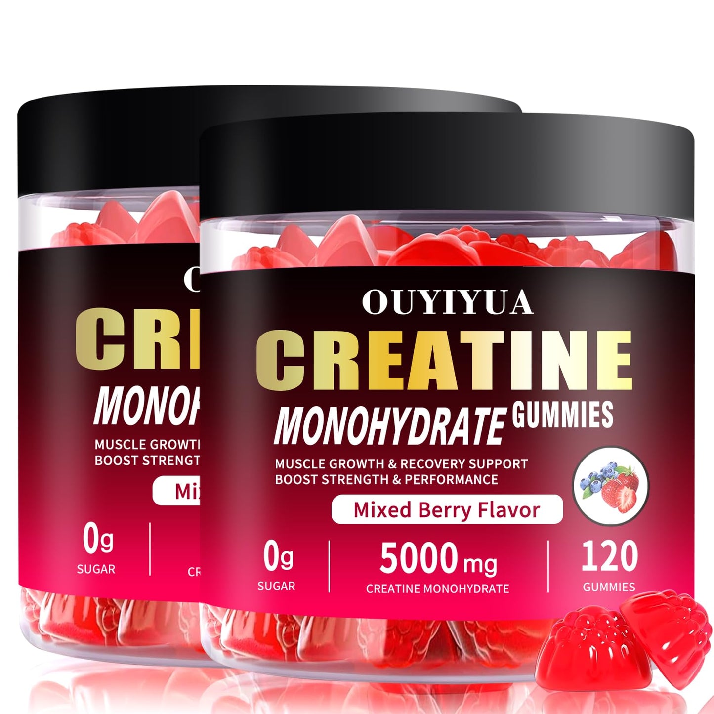 OUYIYUA Creatine Monohydrate Gummies 5000mg for Men & Women - Sugar Free Pre-Workout Supplement, Chewables for Muscle Strength, Muscle Builder, Energy Boost, - Maple Wellness Supplements