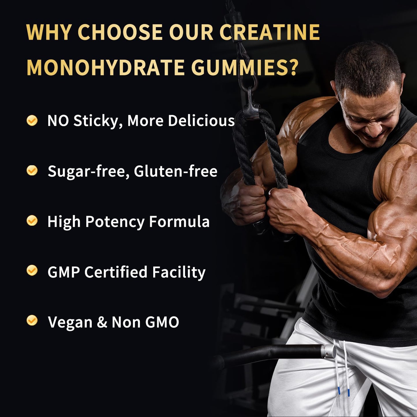 OUYIYUA Creatine Monohydrate Gummies 5000mg for Men & Women - Sugar Free Pre-Workout Supplement, Chewables for Muscle Strength, Muscle Builder, Energy Boost, - Maple Wellness Supplements