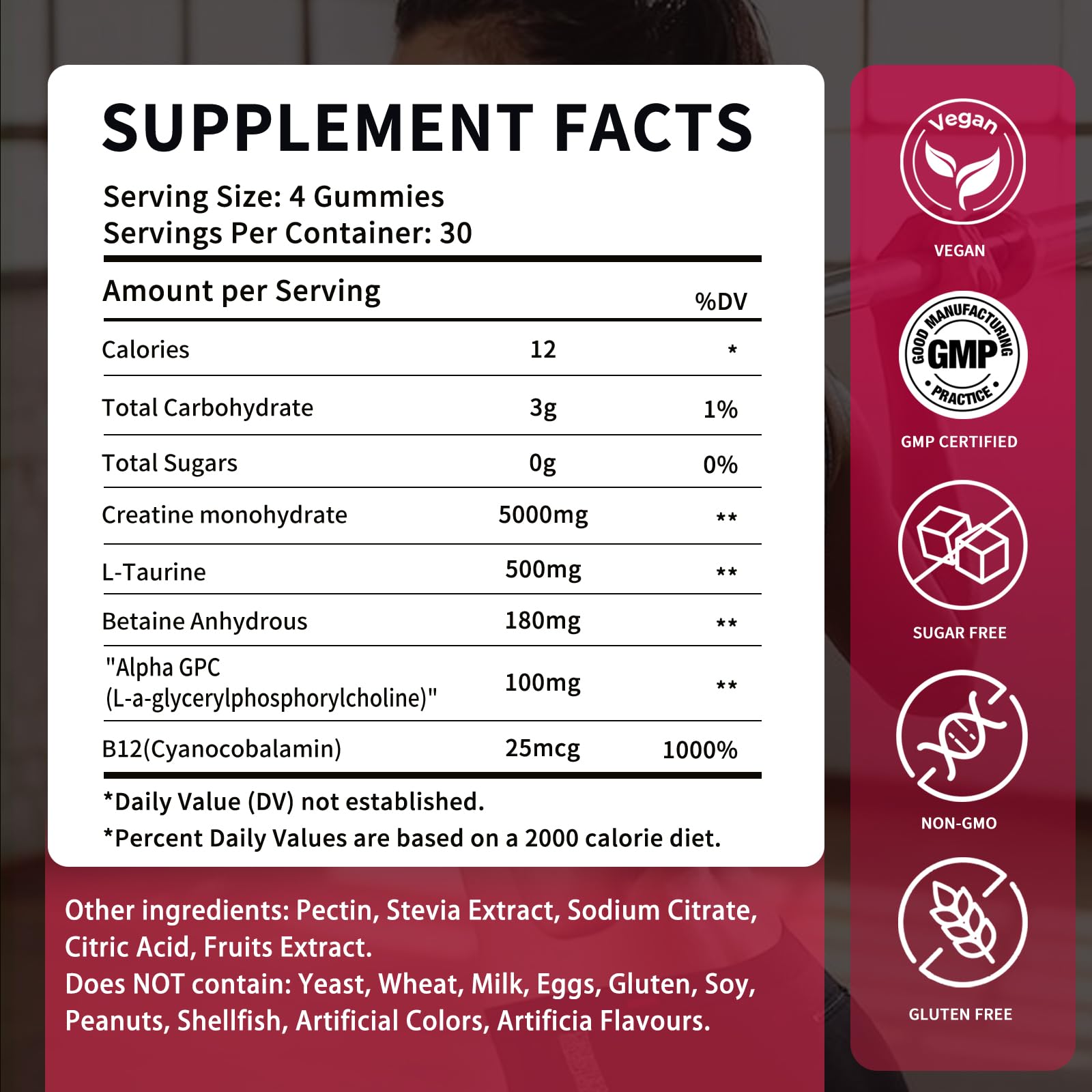 OUYIYUA Creatine Monohydrate Gummies 5000mg for Men & Women - Sugar Free Pre-Workout Supplement, Chewables for Muscle Strength, Muscle Builder, Energy Boost, - Maple Wellness Supplements