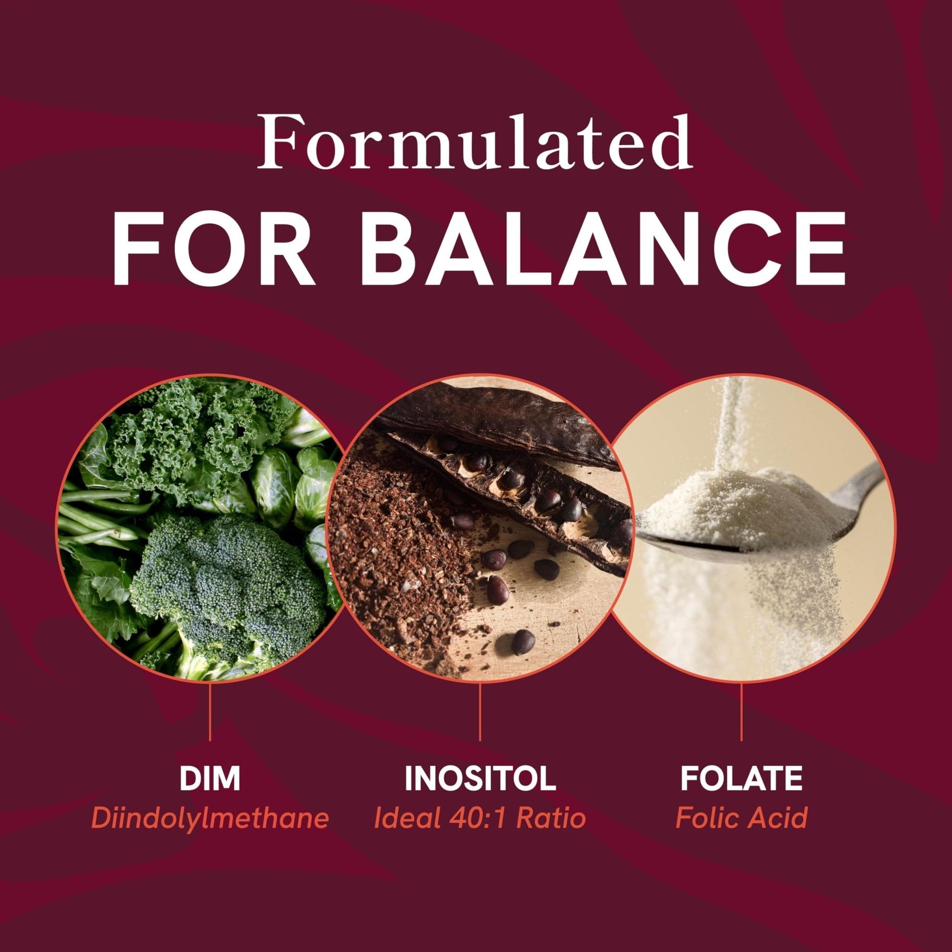 Ovarian Support for Hormone Balance for Women | Healthy Ovulation, Menstrual Cycle & Reproductive Health Support | DIM Supplement with Myo-Inositol & D-Chiro Inositol & Folate Complex | 30 Day Supply - Maple Wellness Supplements