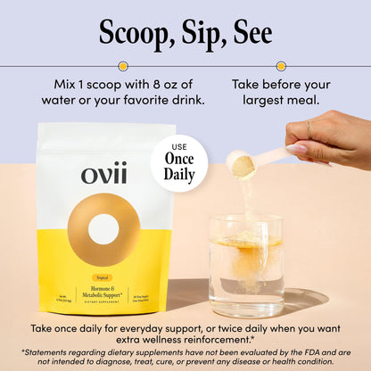 Ovii Metabolic Support for Women – Reducose® White Mulberry with Myo-Inositol & D-Chiro Inositol 40:1 Blend – Daily Wellness, Metabolic Balance & Appetite Control Supplement – 30 Servings, Tropical - Maple Wellness Supplements