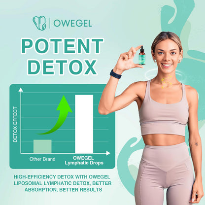 owegel Liposomal Lymphatic Drainage Drops 2000mg – Immune & Lymph System Support – Lymphatic Detox and Cleanse with Echinacea, Red Clover, Dandelion & Cleavers – Sugar-Free, Alcohol-Free – 2 FL OZ - Maple Wellness Supplements