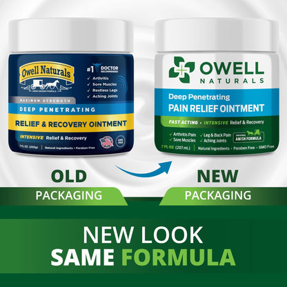OWELL NATURALS Arthritis Pain Relief Ointment with Arnica & MSM – Deep Penetrating Joint & Muscle Therapy for Knee, Back, Sore Muscles, Legs, 3.5 oz (2 Pack) - Maple Wellness Supplements