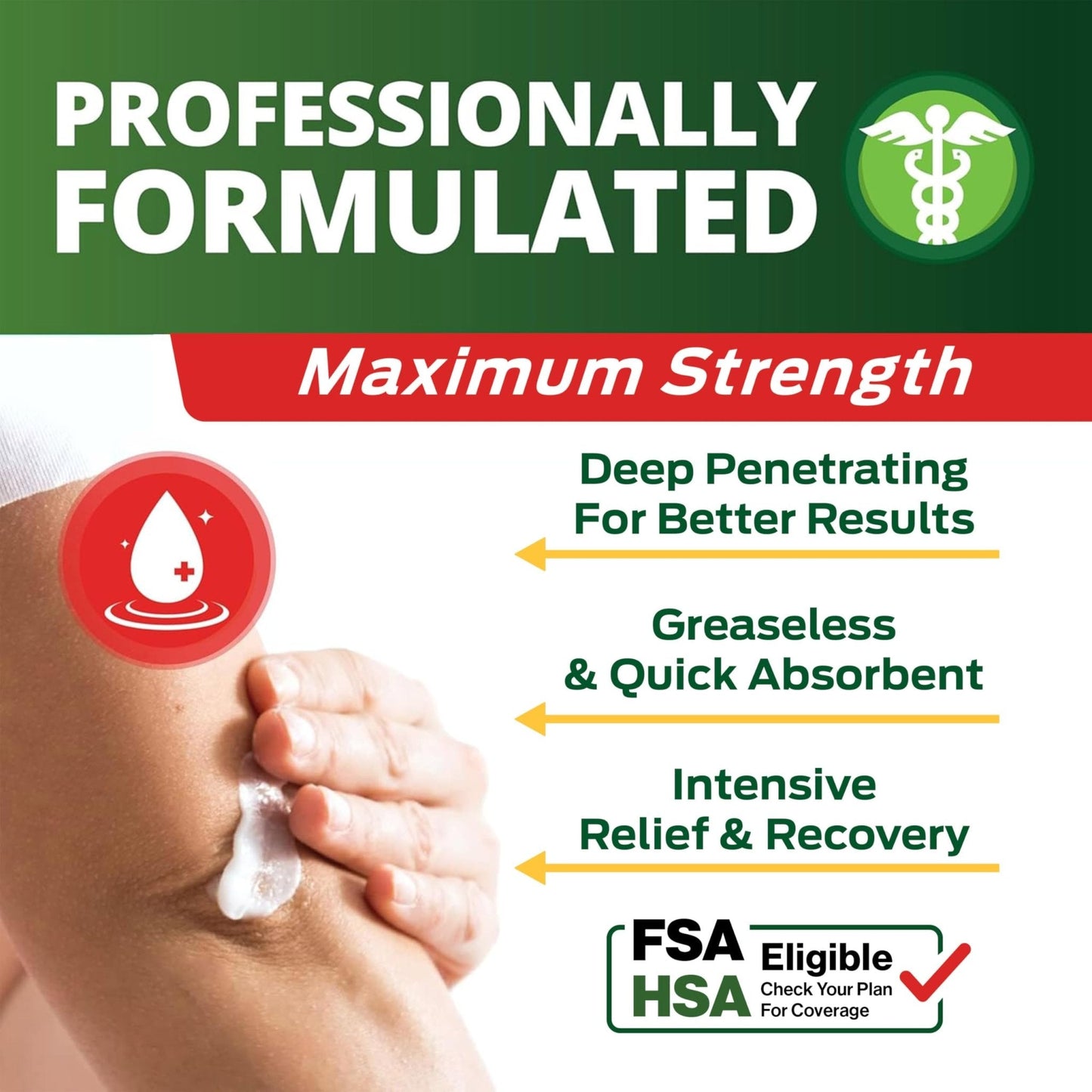 Owell Naturals Deep Penetrating Pain Relief Cream, Maximum Strength Formula for Joints & Muscles, Lower Back, Knees, Hands, Legs, Ankle – Fast Acting Comfort, 7 oz - Maple Wellness Supplements