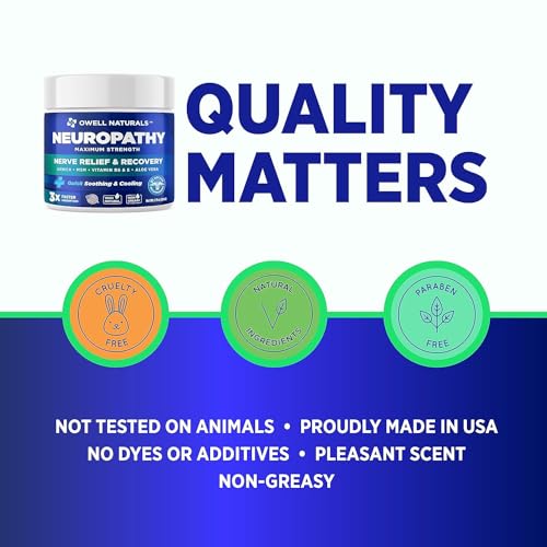 OWELL NATURALS Neuropathy Nerve Relief Cream - Maximum Strength Relief Cream for - Maple Wellness Supplements