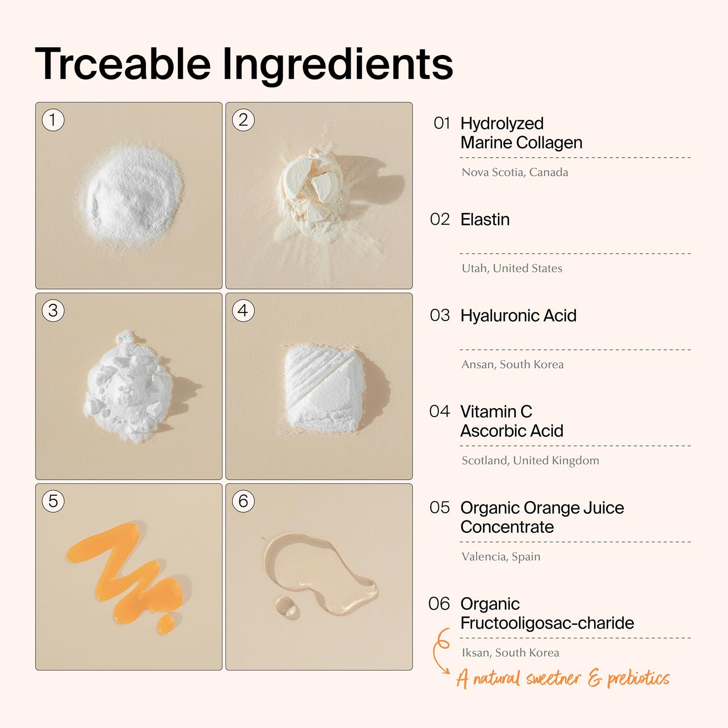 Ownist Triple Collagen Liquid Packets On-The-Go - Peptides with Hydrolyzed Marine Collagen, Elastin, Hyaluronic Acid and Vitamin for Healthy Skin - Orange Flavor - 14 Individual Stick Packs - Maple Wellness Supplements
