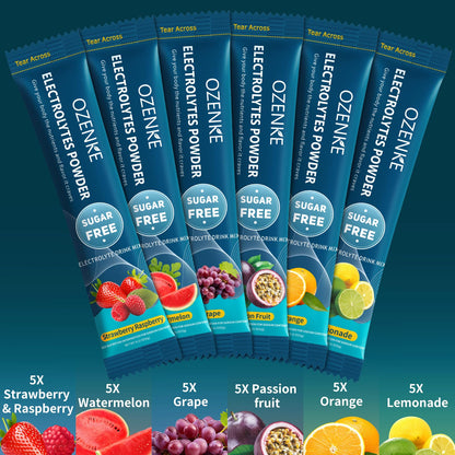 OZENKE Electrolytes Powder Packets, 30 Sticks Hydration Packets Sugar Free, Electrolyte Drink Mix Travel Electrolyte Packets - Maple Wellness Supplements
