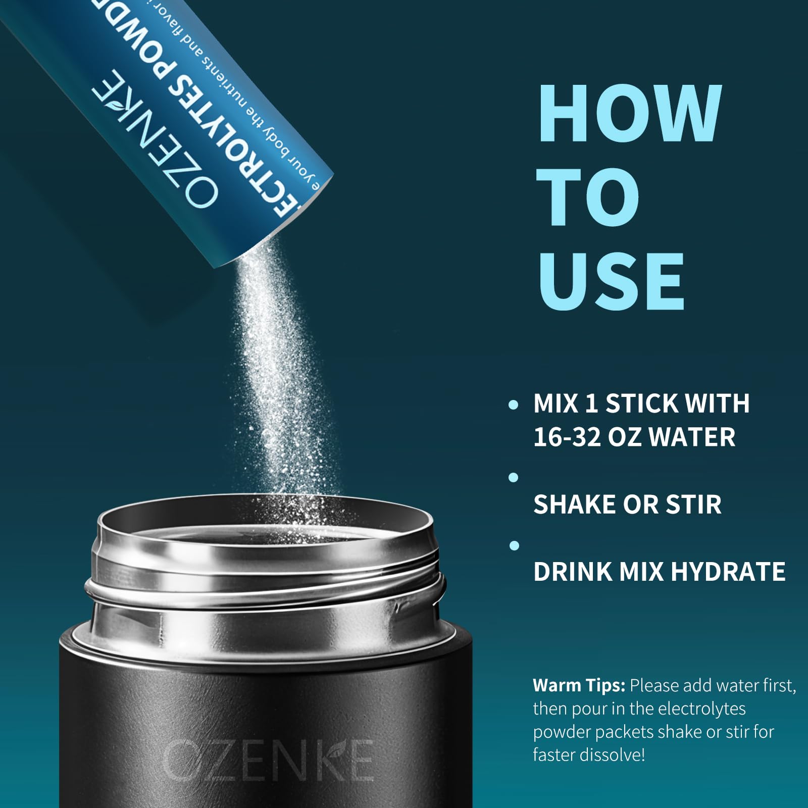OZENKE Electrolytes Powder Packets, 30 Sticks Hydration Packets Sugar Free, Electrolyte Drink Mix Travel Electrolyte Packets - Maple Wellness Supplements