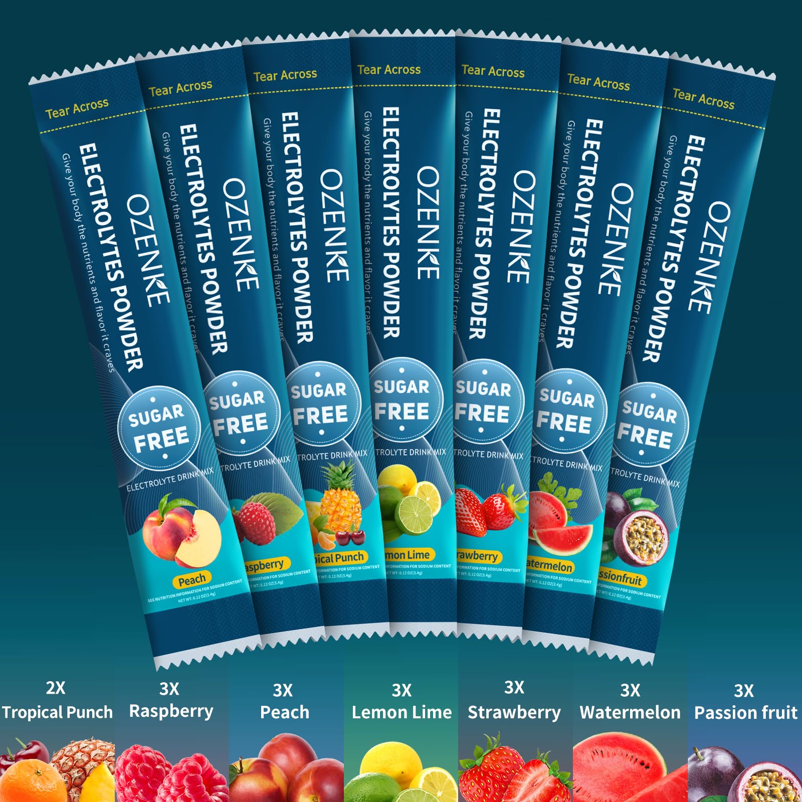 OZENKE Electrolytes Powder Packets, Hydration Packets, Electrolytes Powder No Sugar, Portable Electrolyte Drink Mix for Rapid Hydration, Sugar Free & Low Sodium - Maple Wellness Supplements