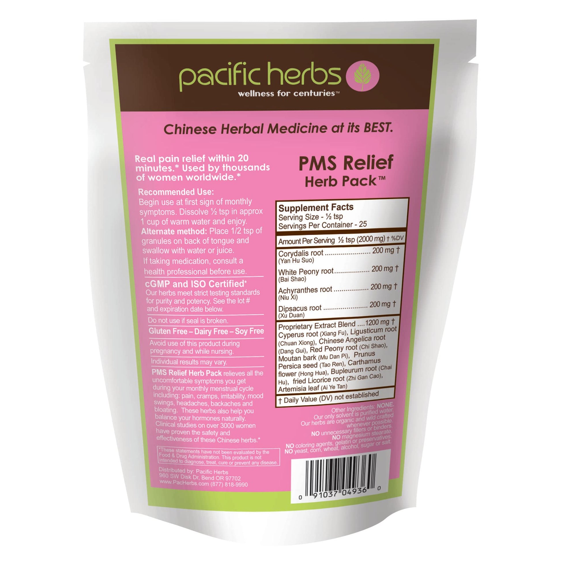 Pacific Herbs Natural PMS Relief Herb Extract - Maple Wellness Supplements