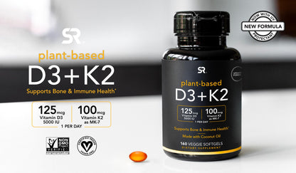 (Pack of 1) 160 Vegan Certified, Non GMO Liquid Softgels rozzunSports Research Vitamin - Maple Wellness Supplements