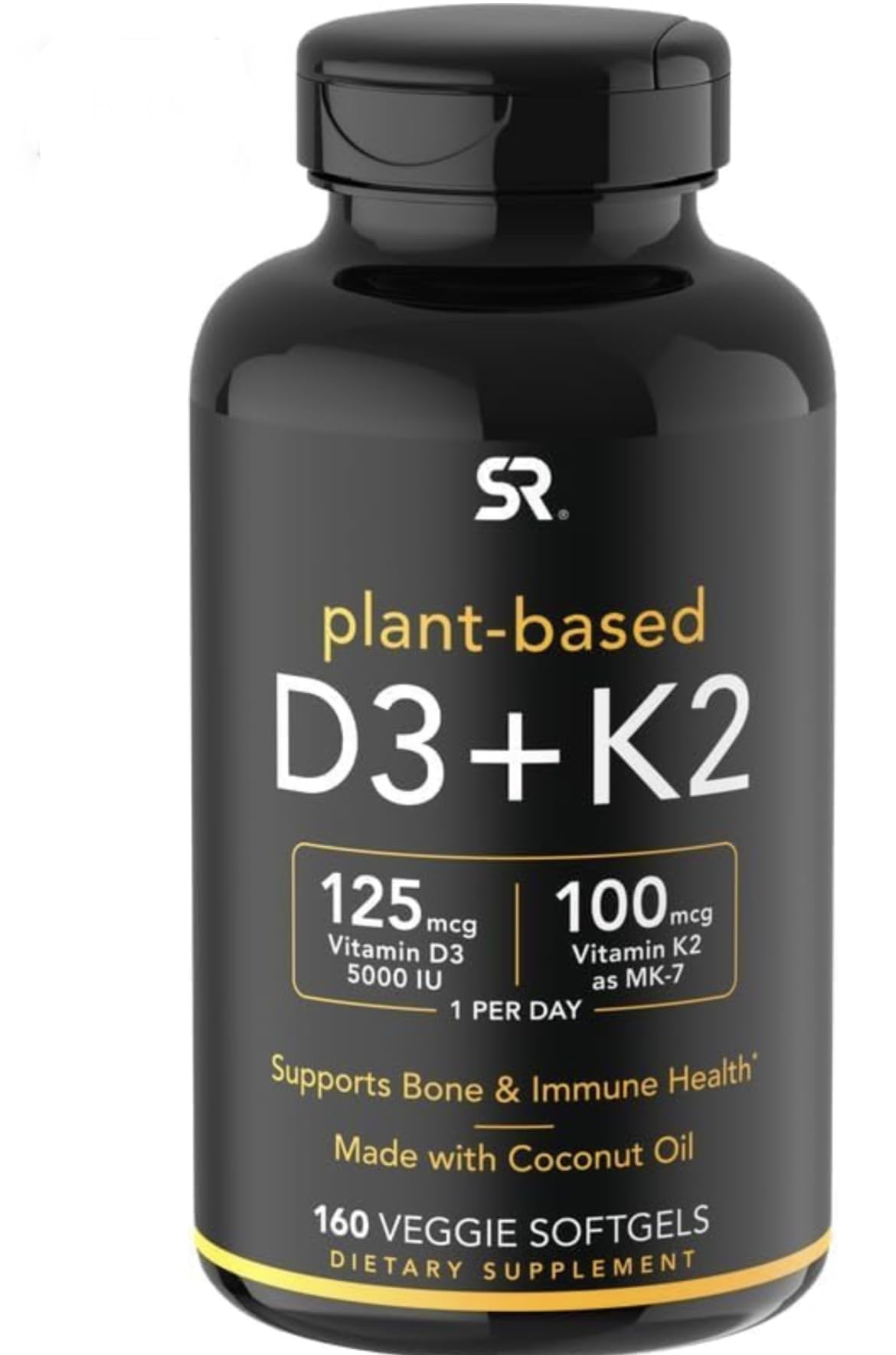 (Pack of 1) 160 Vegan Certified, Non GMO Liquid Softgels rozzunSports Research Vitamin - Maple Wellness Supplements