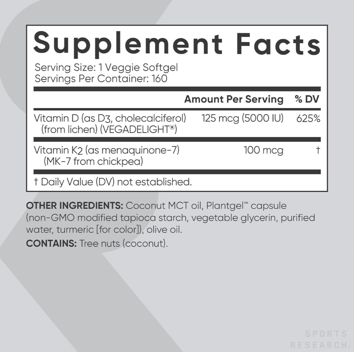 (Pack of 1) 160 Vegan Certified, Non GMO Liquid Softgels rozzunSports Research Vitamin - Maple Wellness Supplements