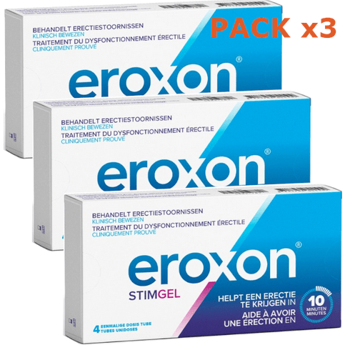 PACK of 3 boxes Eroxon Stimgel 4 single doses - Maple Wellness Supplements