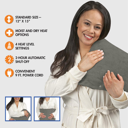 Pain Management Bundle 3-Piece | Personal Deep Tissue Massager | Muscle & Joint Pain Relief Gel | Deluxe Moist Dry Heating Pad | Therapeutic Care at Home | Whole Family Care - Maple Wellness Supplements