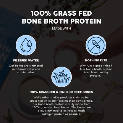Paleovalley 100% Grass Fed Beef Bone Broth Protein Powder - Rich in Collagen Peptides for Hair, Skin, Gut Health, Bone and Joint Support - Maple Wellness Supplements