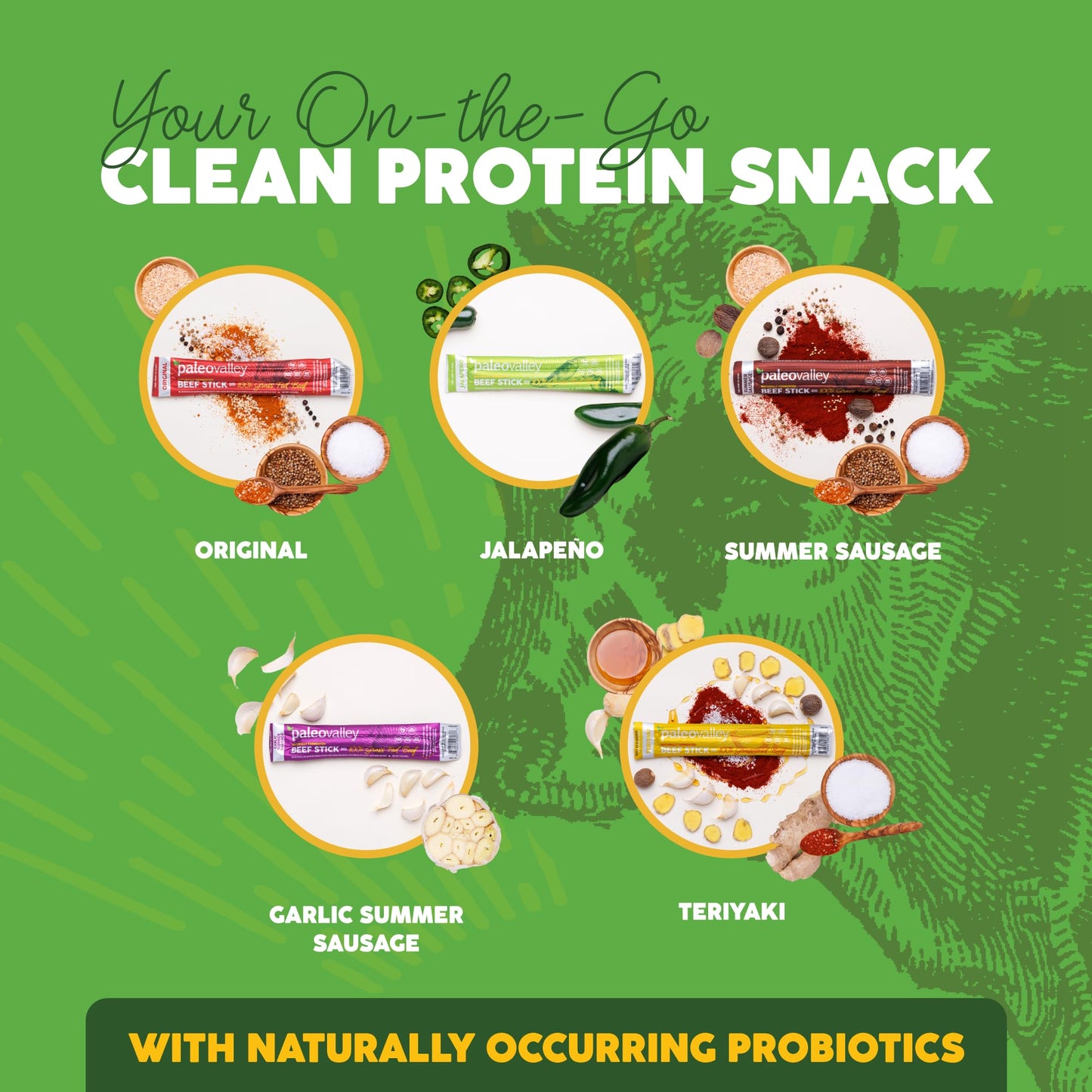 Paleovalley 100% Grass Fed Beef Sticks - Delicious Gluten Free Beef Snack - High Protein Keto Friendly, 40 Count Variety Pack - Maple Wellness Supplements