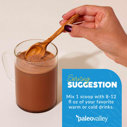Paleovalley 100% Grass Fed Bone Broth Protein Powder - Chocolate - Rich in Collagen - Maple Wellness Supplements