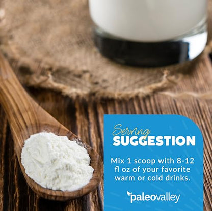 Paleovalley 100% Grass Fed Bone Broth Protein Powder - Vanilla - Rich in Collagen for Hair - Maple Wellness Supplements