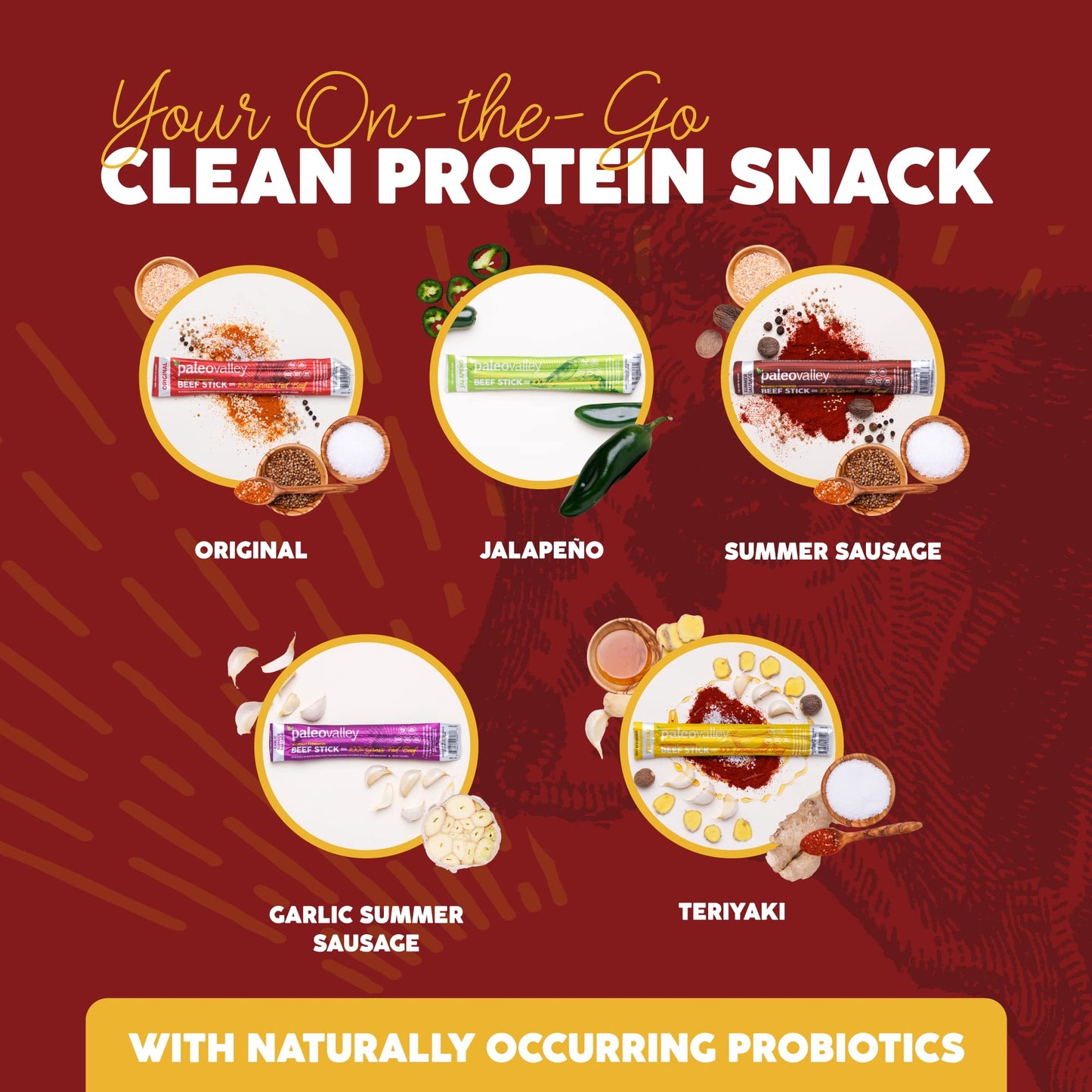 Paleovalley 100% Grass Fed Original Beef Sticks - Delicious Gluten Free Beef Snack - High Protein Keto Friendly - Maple Wellness Supplements