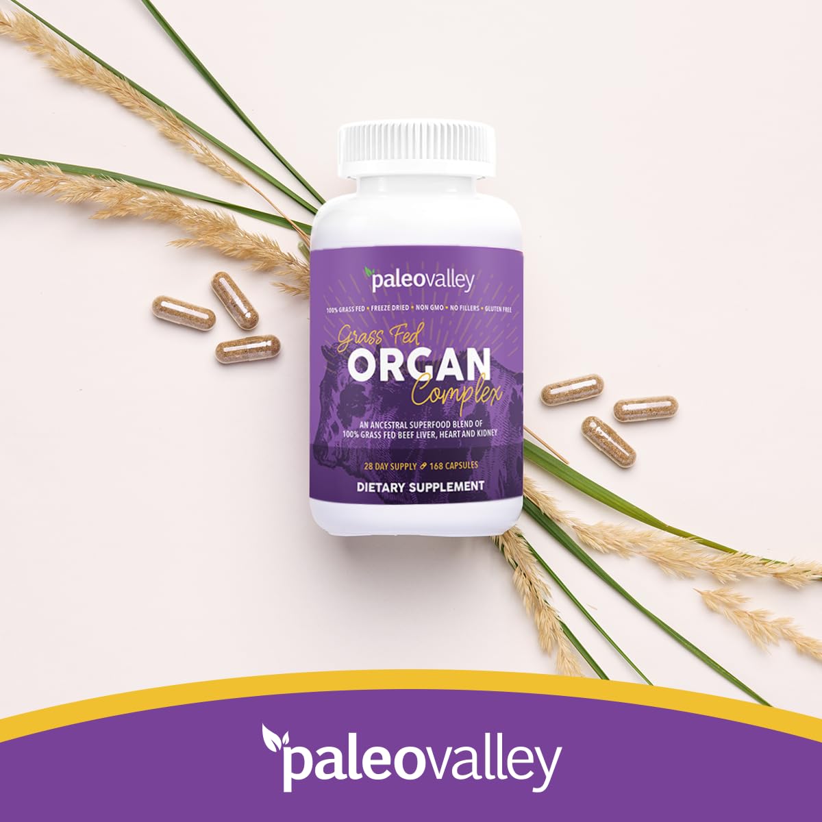 Paleovalley Grass Fed Beef Organ Complex - Freeze-Dried Beef Liver, Heart, and Kidney Blend, 1 Bottle - Maple Wellness Supplements