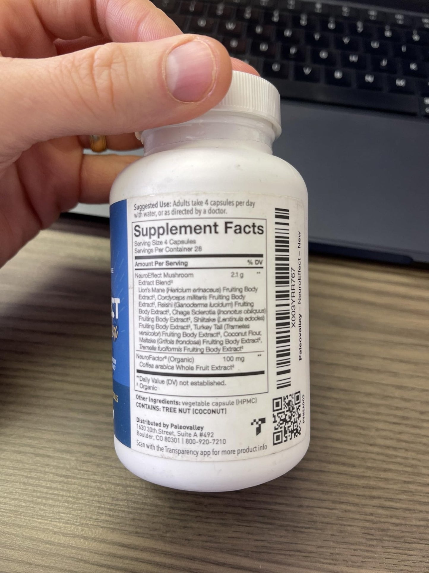 Paleovalley NeuroEffect - Neuro Mushroom Coffee Nutritional Supplement for Focus, Memory, and Energy Support - 28-Day Supply - 8 Full Spectrum Mushroom and Whole Coffee Fruit Extracts - Maple Wellness Supplements