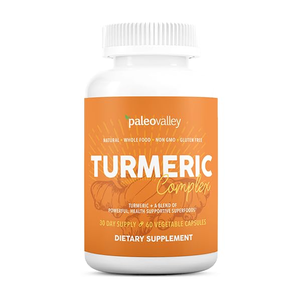Paleovalley - Organic Turmeric Complex - Full Spectrum Organic Turmeric with Health-Supportive Superfoods - 56 Vegetarian Capsules - Support Joints, Immunity, Brain and Heart Health - Maple Wellness Supplements