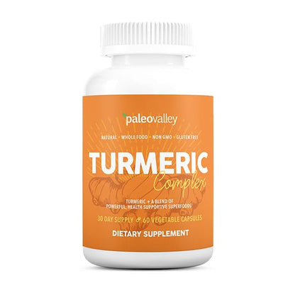 Paleovalley - Organic Turmeric Complex - Full Spectrum Organic Turmeric with Health-Supportive Superfoods - 56 Vegetarian Capsules - Support Joints, Immunity, Brain and Heart Health - Maple Wellness Supplements