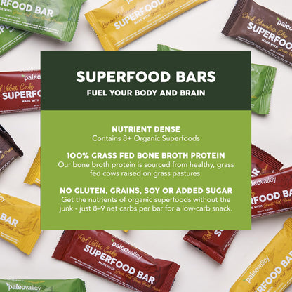Paleovalley Superfood Bars – Apple Cinnamon– 10 Pack – 9g Protein per Bar – Gluten-Free, Grain-Free, Paleo, Non-GMO – On-the-Go Snack - Maple Wellness Supplements
