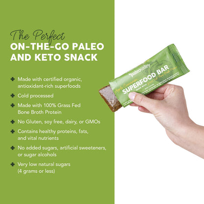 Paleovalley Superfood Bars – Apple Cinnamon– 10 Pack – 9g Protein per Bar – Gluten-Free, Grain-Free, Paleo, Non-GMO – On-the-Go Snack - Maple Wellness Supplements