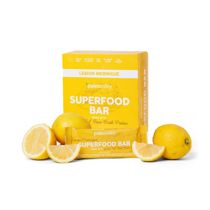 Paleovalley Superfood Bars – Lemon Meringue– 10 Pack – 9g Protein per Bar – Gluten-Free, Grain-Free, Paleo, Non-GMO – On-the-Go Snack - Maple Wellness Supplements