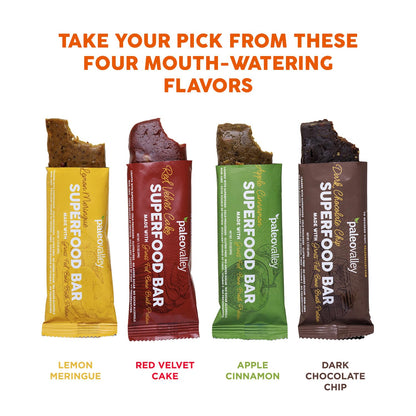 Paleovalley Superfood Bars – Lemon Meringue– 10 Pack – 9g Protein per Bar – Gluten-Free, Grain-Free, Paleo, Non-GMO – On-the-Go Snack - Maple Wellness Supplements