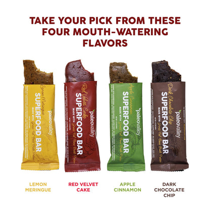Paleovalley Superfood Bars – Red Velvet– 10 Pack – 9g Protein per Bar – Gluten-Free, Grain-Free, Paleo, Non-GMO – On-the-Go Snack - Maple Wellness Supplements
