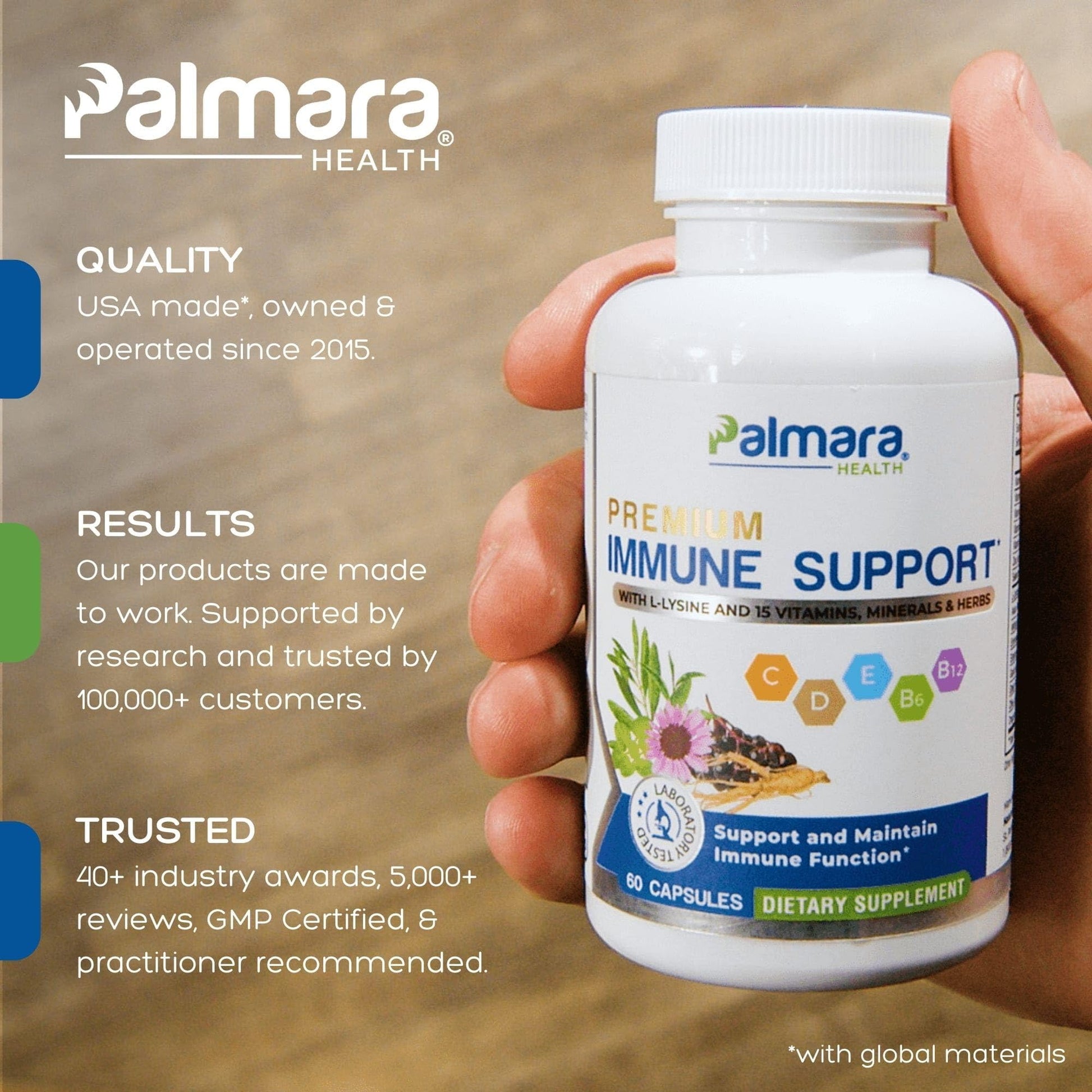 Palmara Health Premium Immune Support, 60 Capsules - Maple Wellness Supplements