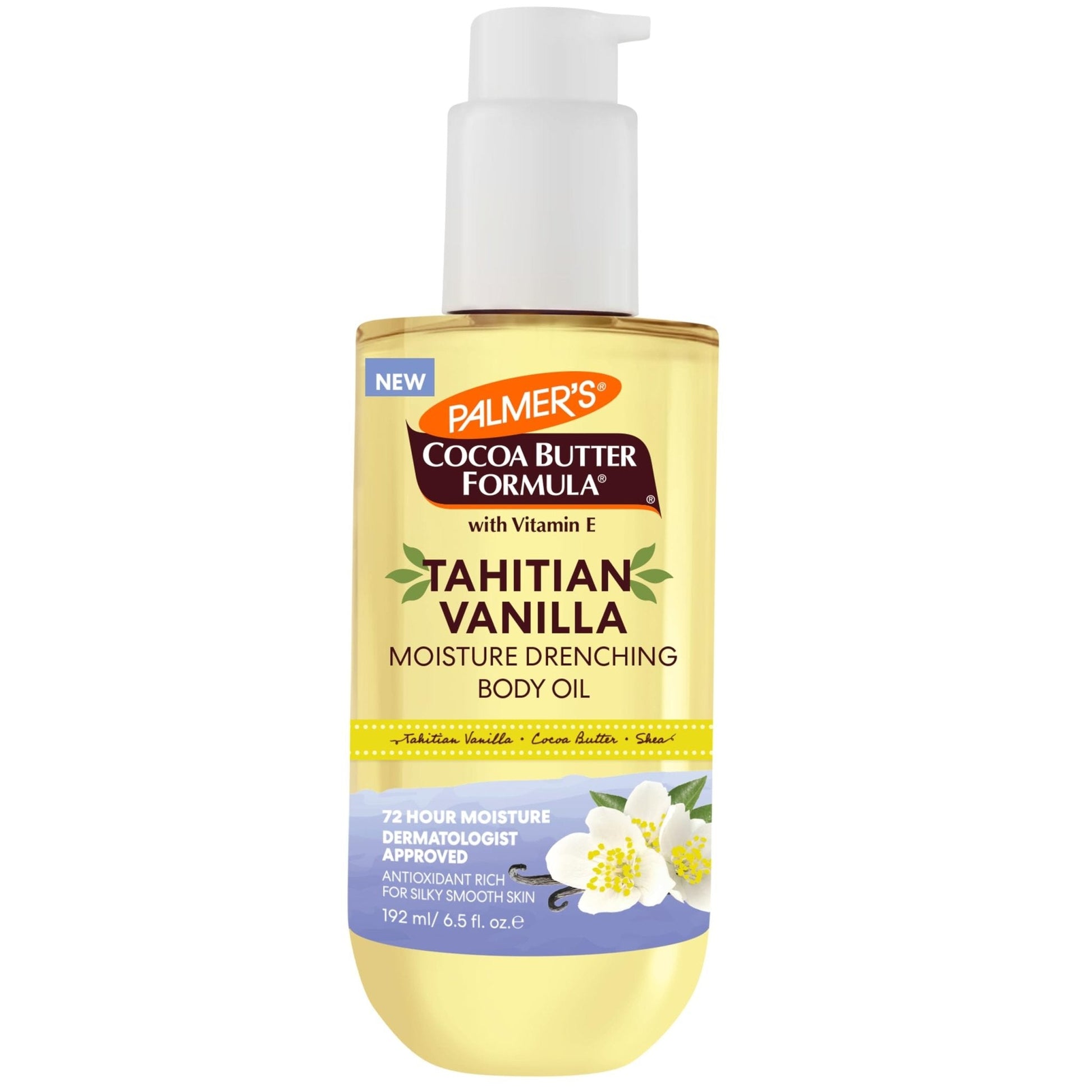 Palmer's Cocoa Butter Formula Body Oil, Moisture Drenching Tahitian Vanilla, 6.5 Oz, 72Hr Hydration with Shea Butter & Vitamin E for Softer Skin - Maple Wellness Supplements