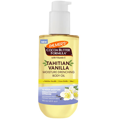 Palmer's Cocoa Butter Formula Body Oil, Moisture Drenching Tahitian Vanilla, 6.5 Oz, 72Hr Hydration with Shea Butter & Vitamin E for Softer Skin - Maple Wellness Supplements
