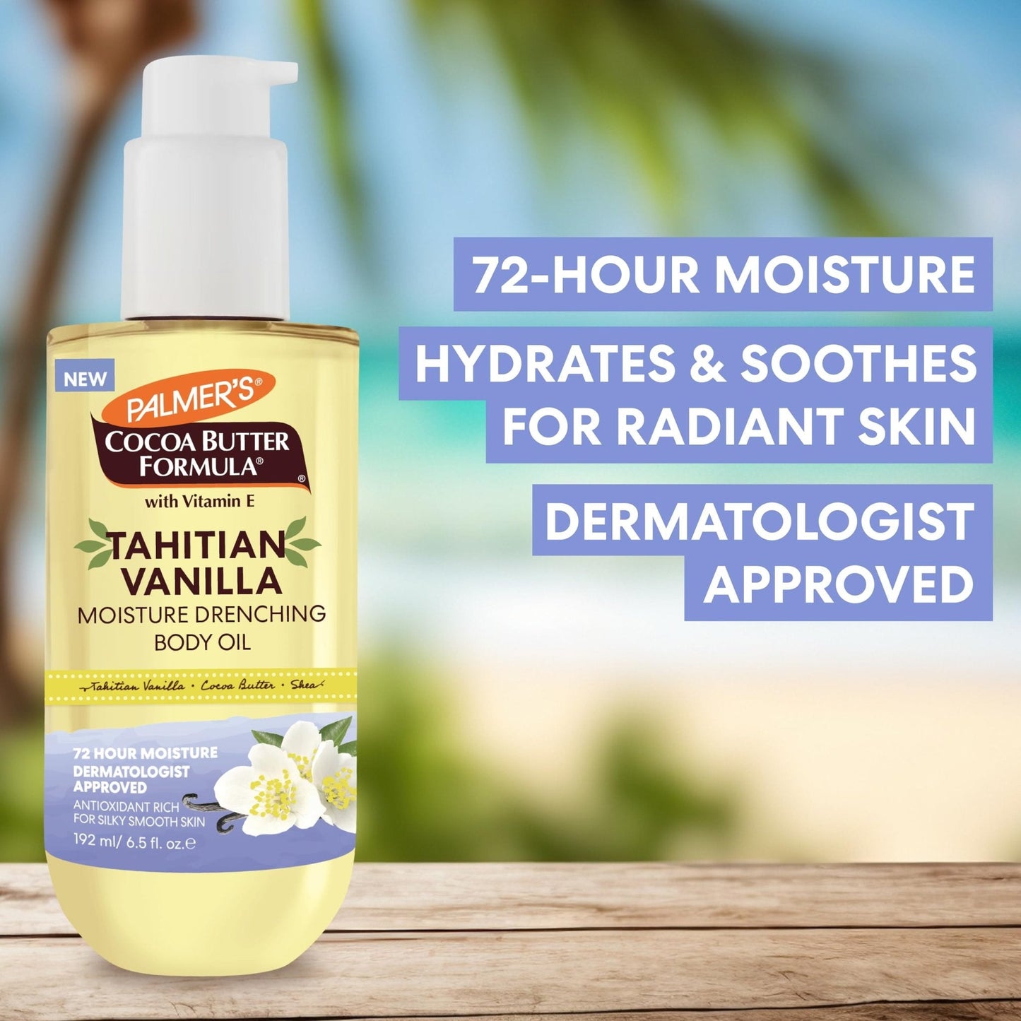 Palmer's Cocoa Butter Formula Body Oil, Moisture Drenching Tahitian Vanilla, 6.5 Oz, 72Hr Hydration with Shea Butter & Vitamin E for Softer Skin - Maple Wellness Supplements