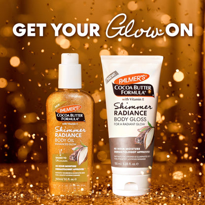 Palmer's Cocoa Butter Formula Shimmer Body Oil with Vitamin E, 5.1 Fl Oz, Radiance Body Oil for Glowing Skin - Maple Wellness Supplements