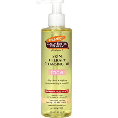 Palmer's Cocoa Butter Formula Skin Therapy Cleansing Oil, Gentle Makeup Remover with Rosehip Oil and Vitamin C, 6.5 Ounce - Maple Wellness Supplements