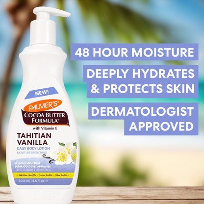Palmer's Cocoa Butter Formula Tahitian Vanilla Body Lotion, 13.5 Oz, Daily Moisturizing Lotion for Dry Skin with Shea Butter & Vitamin E - Maple Wellness Supplements