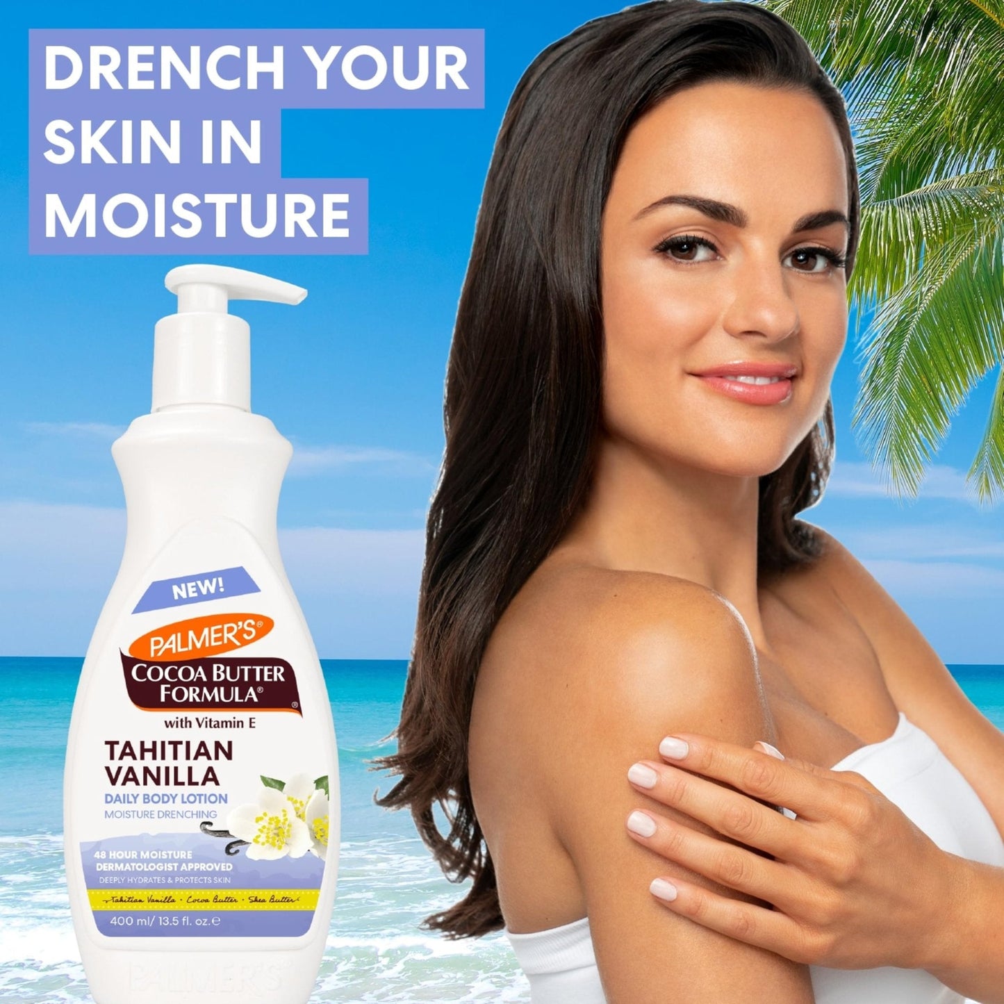 Palmer's Cocoa Butter Formula Tahitian Vanilla Body Lotion, 13.5 Oz, Daily Moisturizing Lotion for Dry Skin with Shea Butter & Vitamin E - Maple Wellness Supplements